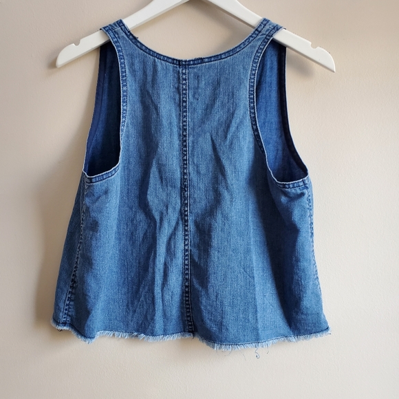 Wilfred Free soft denim top with rough bottom crop XS - Picture 8 of 10
